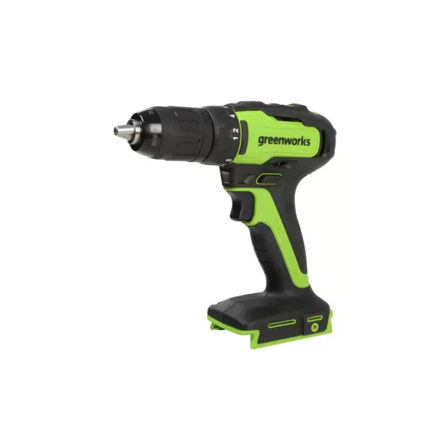 Greenworks 24-Volt Battery Cordless Brushless Hammer Drill, Battery Not Included DD24L01