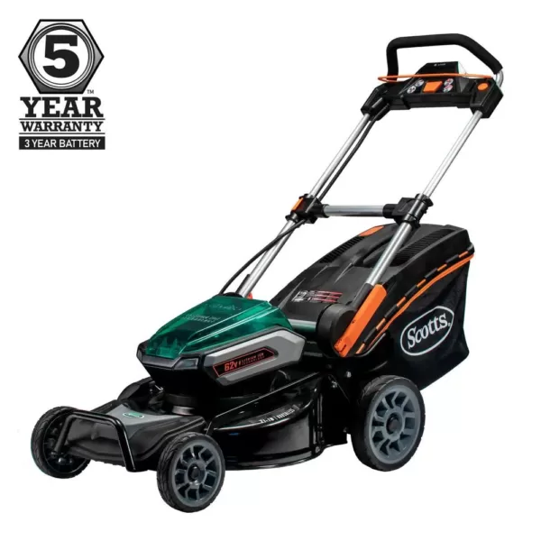 Scotts 21 in. 62-Volt Lithium-Ion Cordless Battery Walk Behind Push Mower with 5 Ah Battery and Charger Included